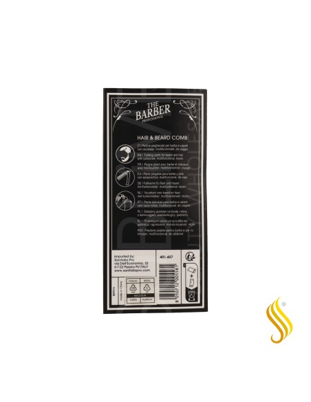 XAN PRO BARBER PRO HAIR BEARD COMB (PEINE BARBA PLEGABLE)